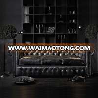 European Chesterfield Leather Sofa and American Retro Sofa